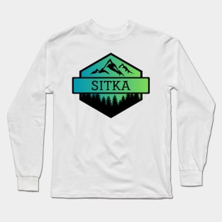 Sitka Alaska Mountains and Trees Long Sleeve T-Shirt